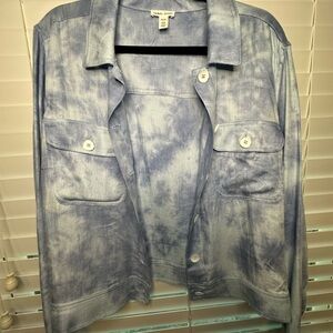 NWT | TRIBAL JEANS | Light Weight Jean Jacket |  Light Blue/Pearl White Tie Dye
